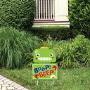 【中古】【未使用・未開封品】Big Dot of Happiness Gear Up Robots - アウトドア芝生サイン - 誕生日パーティーやベビーシャワーヤードサイン - 1ピース
