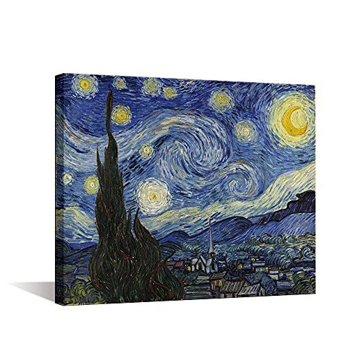 【中古】【未使用・未開封品】Sinsoledad Art Reproduction ? ヴィンセント・ヴァン・ゴッホによる星月夜 高精細ジークレーキャンバスフレームアートワーク リビングルーム