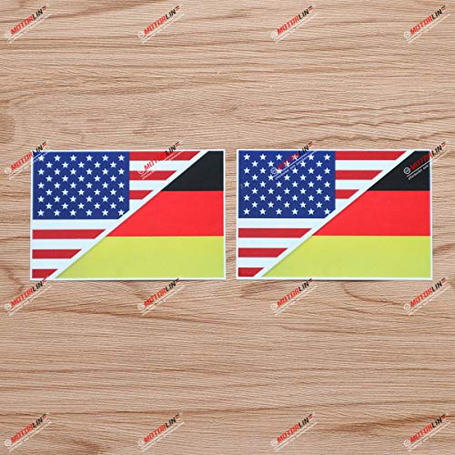 【中古】【未使用・未開封品】ドイツ国旗合併ビニールデカールステッカー ドイツ アメリカ - 2パック ..
