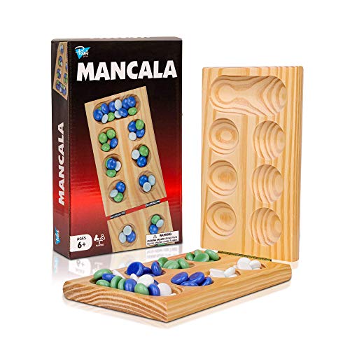 Other - 【中古】【未使用・未開封品】Point Games ソリッドパインマンカラ 折りたたみボードゲーム ブルー/グリーン/ホワイトマーブル付き ポータブルストラテジートラベルゲーム 推
