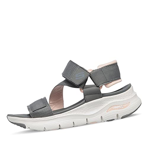 【中古】【未使用・未開封品】Skechers Arch Fit - Z-Strap Gray/Pink 8 B (M)