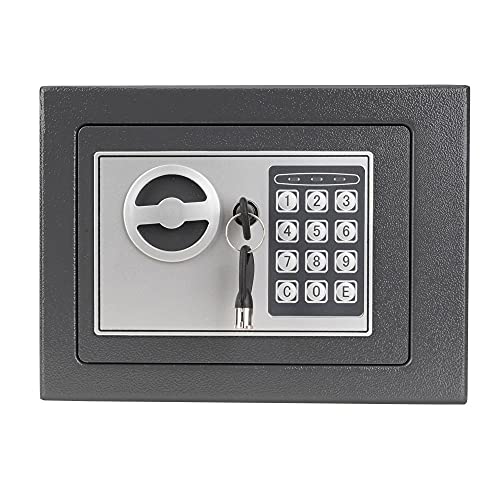 【中古】【未使用・未開封品】セキュリティセーフ - デジタルセーフ、電子スチール、耐火ロックボックス キーパッド付き お金、ジュエリー、パスポートを保護 自宅、ビジネス