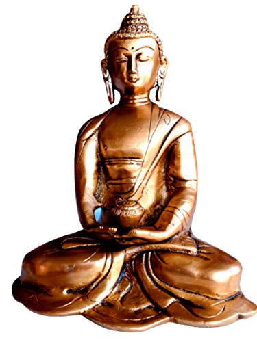 【中古】【未使用・未開封品】QT S 仏陀 真鍮 像 瞑想 アンティーク ディアナ ムドラ 仏像 平和 瞑想 ..