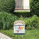 【中古】【未使用・未開封品】Big Dot of Happiness Happy Grandparents Day - Outdoor Lawn Sign - Grandma & Grandpa Party Yard Sign - 1個