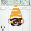 【中古】【未使用・未開封品】Big Dot of Happiness Fall Gnomes ? ハンギング ポーチ 秋の収穫パーティー アウトドアデコレーション ? フロントドア装飾 ? 1ピースサイン