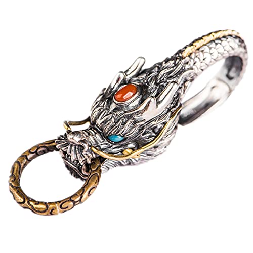 楽天AJIMURA-SHOP【中古】【未使用・未開封品】Bite ring faucet S925スターリングシルバー レトロキーチェーン フック キーチェーン キーリング カーキーチェーン, B, All shown in the pictu