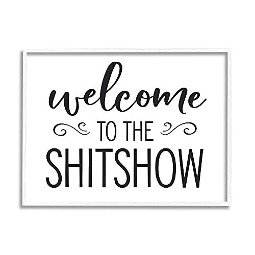【中古】【未使用・未開封品】Stupell Industries Welcome to The S Show Sassy Home サイン、Lettered and Lined ホワイトフレームウォールアート 16 x 20
