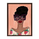 【中古】【未使用・未開封品】Kate and Laurel Sylvie Fashion Girl 3 フレーム入りキャンバス by Kendra Dandy of Bouffants and Broken Hearts作、18x24、ブラウン