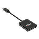 【中古】【未使用・未開封品】Club 3D デュアル 4K 60Hz HDMI スプリッター (デュアルモニターハブ) から 2-HDMI 2.0 4K 60H...
