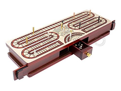 【中古】【未使用・未開封品】House of Cribbage - 連続クリベッジボード ツイストデザイン 4トラック - スライド蓋と引き出し スカンク コーナー スコアマーキングフィールド