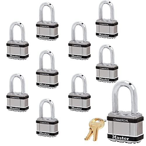 Master Lock マグナム南京錠 幅2インチ x 長さ1-1/2インチ シャックル 同一鍵10個 #M5NKALFSTS-10 バンプストップテクノロジー