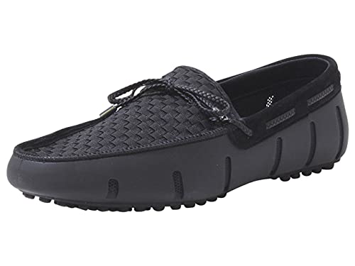 【中古】【未使用・未開封品】SWIMS Men's Woven Driver Loafers, Black, 9.5