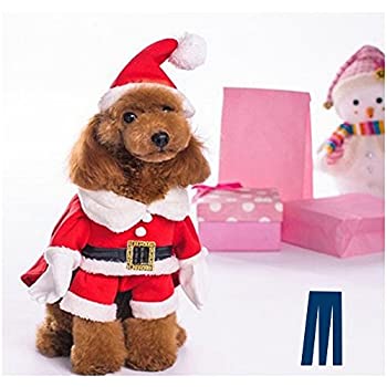 【中古】【輸入品・未使用】Mikayoo クリスマスコスチューム 小さな犬用 中型犬または猫 帽子付きサンタスーツ サンタドレス 帽子付き サンタクロースコスチューム クリスマ