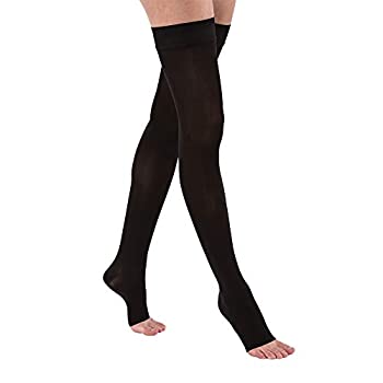 【中古】【輸入品・未使用】Jobst 115564 Opaque Open Toe Thigh High 30-40 mmHg Extra Firm Support Stockings - Size & Color- Classic Black Small