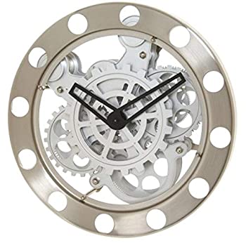 【中古】【輸入品・未使用】KIKKERLAND(キッカーランド)Wall Clock + Gears デザイン小物 シルバー o35.5×H10cm 1718