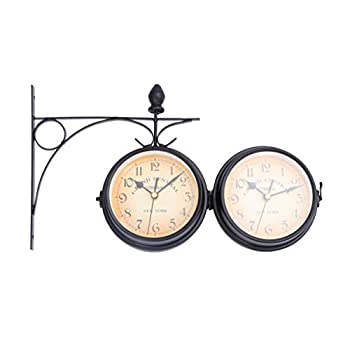 【中古】【輸入品・未使用】WINOMO ヨーロピアンアンティークスタイル ダブルサイドウォールクロック クリエイティブクラシック時計