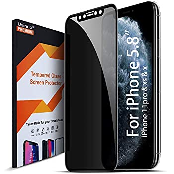 【中古】【輸入品・未使用】Uxinuo iPhone 11 pro/iPhone X/Xs ガラスフィルム 覗き見防止 全面保護 強化ガラス 【日本製素材旭硝子製】 プライバシー保護 気泡無し 貼り付