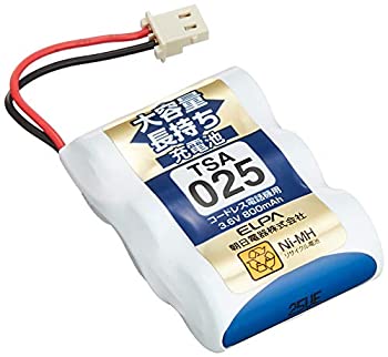 【中古】ELPA エルパ 子機用 大容量長持ち充電池 TSA-025【メーカー名】朝日電器【メーカー型番】TSA-025【ブランド名】エルパ(Elpa)【商品説明】ELPA エルパ 子機用 大容量長持ち充電池 TSA-025付属品については商品タイトルに付属品についての記載がない場合がありますので、ご不明な場合はメッセージにてお問い合わせください。イメージと違う、必要でなくなった等、お客様都合のキャンセル・返品は一切お受けしておりません。 また、画像はイメージ写真ですので画像の通りではないこともございます。ビデオデッキ、各プレーヤーなどリモコンが付属してない場合もございます。 また、限定版の付属品、ダウンロードコードなどない場合もございます。中古品の場合、基本的に説明書・外箱・ドライバーインストール用のCD-ROMはついておりません。当店では初期不良に限り、商品到着から7日間は返品を 受付けております。ご注文からお届けまでご注文⇒ご注文は24時間受け付けております。　　お届けまで3営業日〜10営業日前後とお考え下さい。　※在庫切れの場合はご連絡させて頂きます。入金確認⇒前払い決済をご選択の場合、ご入金確認後、配送手配を致します。出荷⇒配送準備が整い次第、出荷致します。配送業者、追跡番号等の詳細をメール送信致します。　※離島、北海道、九州、沖縄は遅れる場合がございます。予めご了承下さい。※ご注文後の当店より確認のメールをする場合がございます。ご返信が無い場合キャンセルとなりますので予めご了承くださいませ。当店では初期不良に限り、商品到着から7日間は返品を 受付けております。