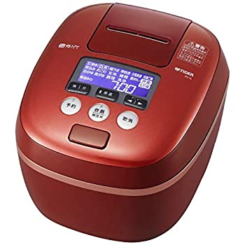 【中古】【輸入品日本向け】タイガー 圧力IH炊飯ジャー(5.5合炊き) レッドクレイTIGER 炊きたて 360°design 可変W圧力IH JPC-G100RC
