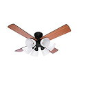 【中古】【未使用未開封】阪和 plusmore シーリングファン Windouble (ウィンダブル) 6灯 BIG-102 BK(ブラック)