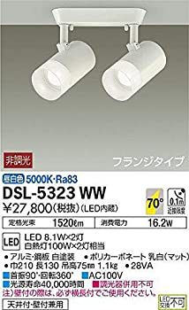 【中古】大光電機 スポットライト(LED内蔵) LED 8.1W×2灯 昼白色 5000K DSL-5323WW 【中古】大光電機 スポットライト(LED内蔵) LED 8.1W×2灯 昼白色 5000K DSL-5323WW