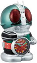 【中古】【未使用未開封】仮面ライダー 目覚まし時計 キャラクター アナログ おもしろ 音声 光 アラーム 緑 リズム(RHYTHM) 4SE502RH05(2)