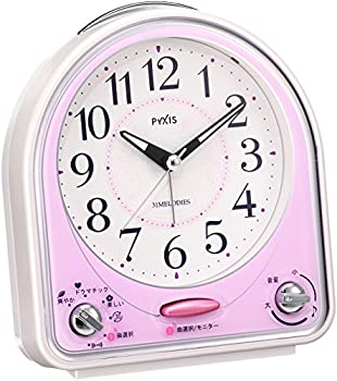 【中古】セイコー クロック 目覚まし時計 アナログ 31曲 メロディ アラーム PYXIS ピクシス ピンク NR435P SEIKO