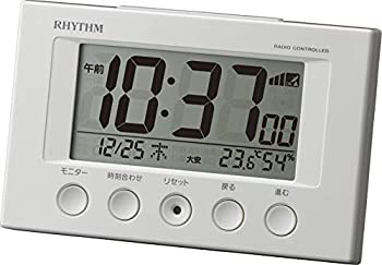 【中古】【未使用未開封】リズム(RHYTHM) 目覚まし時計 電波時計 温度計・湿度計付き フィットウェーブ..