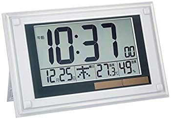 【中古】【輸入品日本向け】リズム シチズン 置き時計 電波 デジタル R189 ソーラー 補助電源 グリーン購入法 適合商品 白 CITIZEN 8RZ189-003 29.9×18.8×2.8cm
