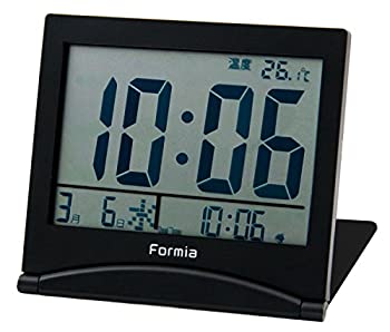 【中古】FORMIA 目覚まし時計 デジタル 折りたたみ トラベルクロック ブラック HT-006