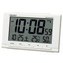 【中古】【未使用未開封】セイコークロック(Seiko Clock) 置き時計 白 本体サイズ:9.1×14.8×4.7cm 目覚まし時計 電波 デジタル カレン...