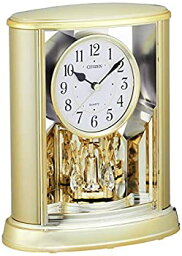 【中古】シチズン 置き時計 アナログ サルーン 金色 CITIZEN 4SG724-018