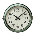 【中古】セイコー クロック 掛け時計 アナログ 防塵型 オフィスタイプ 金属枠 薄緑 KS474M SEIKO