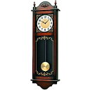 【中古】【未使用未開封】セイコー クロック 掛け時計 アナログ 報時選択式 チャイム&ストライク 長尺 飾り振り子 アンティーク調 木枠 茶 木地 RQ307A...
