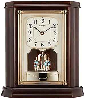 Other - 【中古】【未使用未開封】セイコー クロック 置き時計 電波 アナログ 回転飾り 木枠 濃茶 木地 BY233B SEIKO