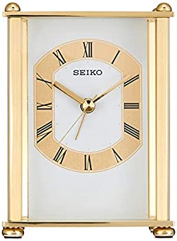 【中古】【未使用未開封】セイコー クロック 置き時計 アナログ アラーム 金属枠 QK733G SEIKO