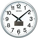 【中古】セイコー クロック 掛け時計 ハイブリッドソーラー 電波 アナログ 銀色 メタリック SF242S SEIKO