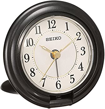 【中古】セイコー クロック 目覚まし時計 トラベラ アナログ 黒 QQ637K SEIKO
