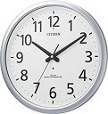 【中古】CITIZEN シチズン 掛け時計 電波時計 防水 防塵 スペイシーアクア493 シルバー 8MY493-019