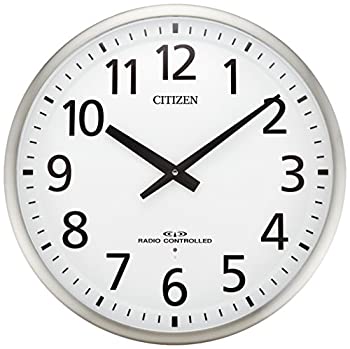 【中古】【未使用未開封】リズム CITIZEN シチズン 大型 掛け時計 電波時計 広範囲受信モデル M839 グリーン購入法 適合商品 ステンレス 銀色 4MY839-019 ф45.0x5.6cm