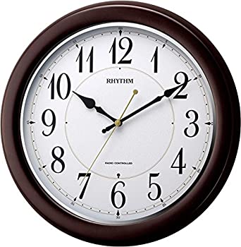 【中古】【未使用未開封】リズム(RHYTHM) 掛け時計 電波 アナログ フィットウェーブコート 連続秒針 木 茶 (光沢仕上げ) RHYTHM 8MYA25S...