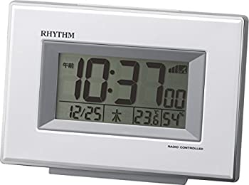 【中古】【未使用未開封】リズム(RHYTHM) 目覚まし時計 電波 デジタル フィットウェーブD170 温度 ・ 湿度 計付き カレンダー 白 RHYTHM 8RZ170SR03