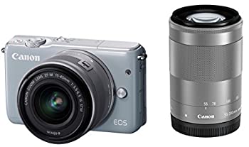 【中古】Canon ミラーレス一眼カメラ EOS M10 ダブルズームキット(グレー) EF-M15-45mm F3.5-6.3 IS STM EF-M55-200mm F4.5-6.3 IS STM 付属 EOSM10GY-WZ