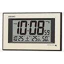 【中古】【未使用未開封】セイコー クロック 掛け時計 自動点灯 電波 デジタル カレンダー 温度 湿度 表示 夜でも見える 薄金色 パール SQ438G SEIKO(2)