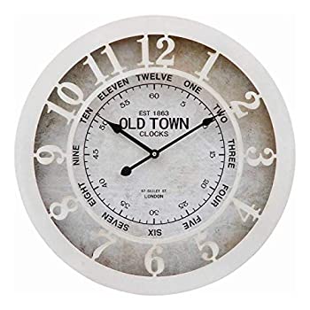 【中古】【未使用未開封】不二貿易 ウォールクロック OLD TOWN 直径50cm 72704