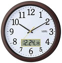 【中古】ランデックス(Landex) 掛け時計 アナログ 連続秒針 32.5cm ディアタイム ダークブラウン YW9142DBR