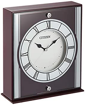 【中古】【未使用未開封】シチズン 置き時計 アナログ 連続秒針 木 茶 CITIZEN 8RG622-006