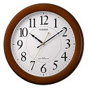 【中古】シチズン 掛け時計 電波 アナログ 連続秒針 木 茶 (半艶仕上) CITIZEN 8MY514-006(2)