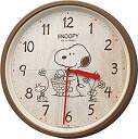 【中古】SNOOPY (スヌーピー) 掛け時計 キャラクター アナログ M06 連続秒針 茶 (木目調) リズム(RHYTHM) 8MGA40-M06