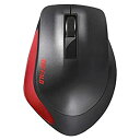 【中古】バッファロー 無線BlueLED 3ボタンプレミアムフィットマウス レッド(2)